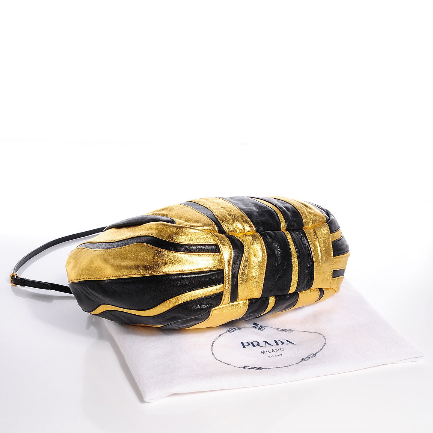 Nappa Stripes Shoulder Bag Black Oro