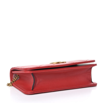 Gucci Calfskin Matelasse GG Marmont Mini Bag Hibiscus Red 4 of 8