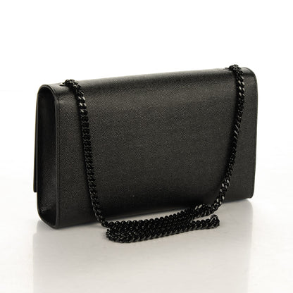Saint Laurent Grain De Poudre Medium Classic Monogram Kate Satchel Black 3 of 7