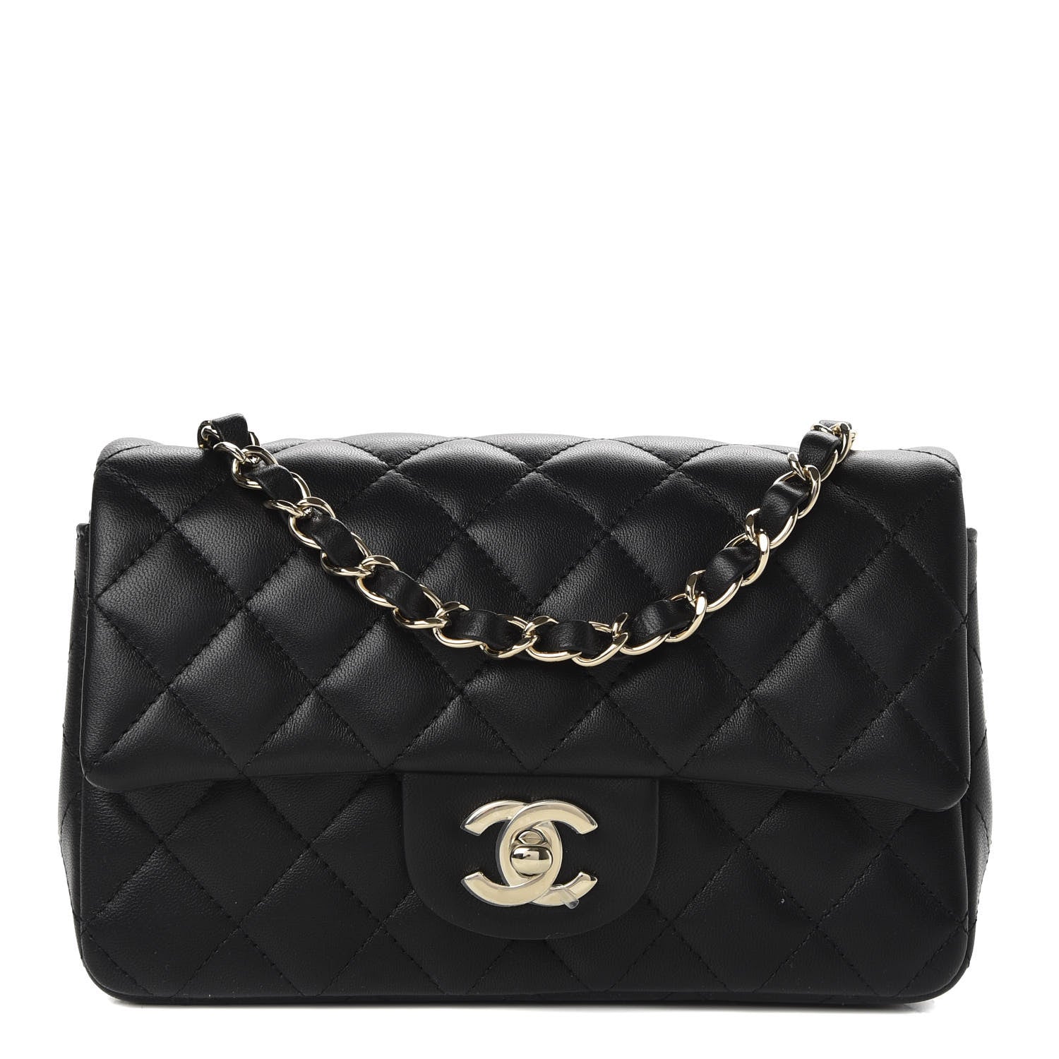Chanel Lambskin Quilted Mini Rectangular Flap Black 1 of 9