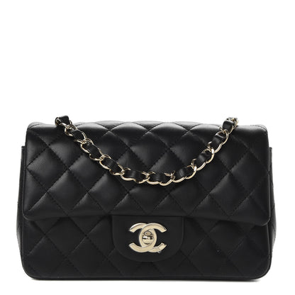 Chanel Lambskin Quilted Mini Rectangular Flap Black 1 of 9