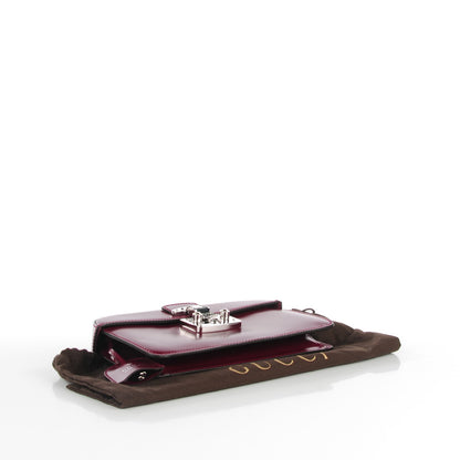 Gucci Regent Calfskin Lady Lock Small Briefcase Clutch Purple Wine 4 of 7
