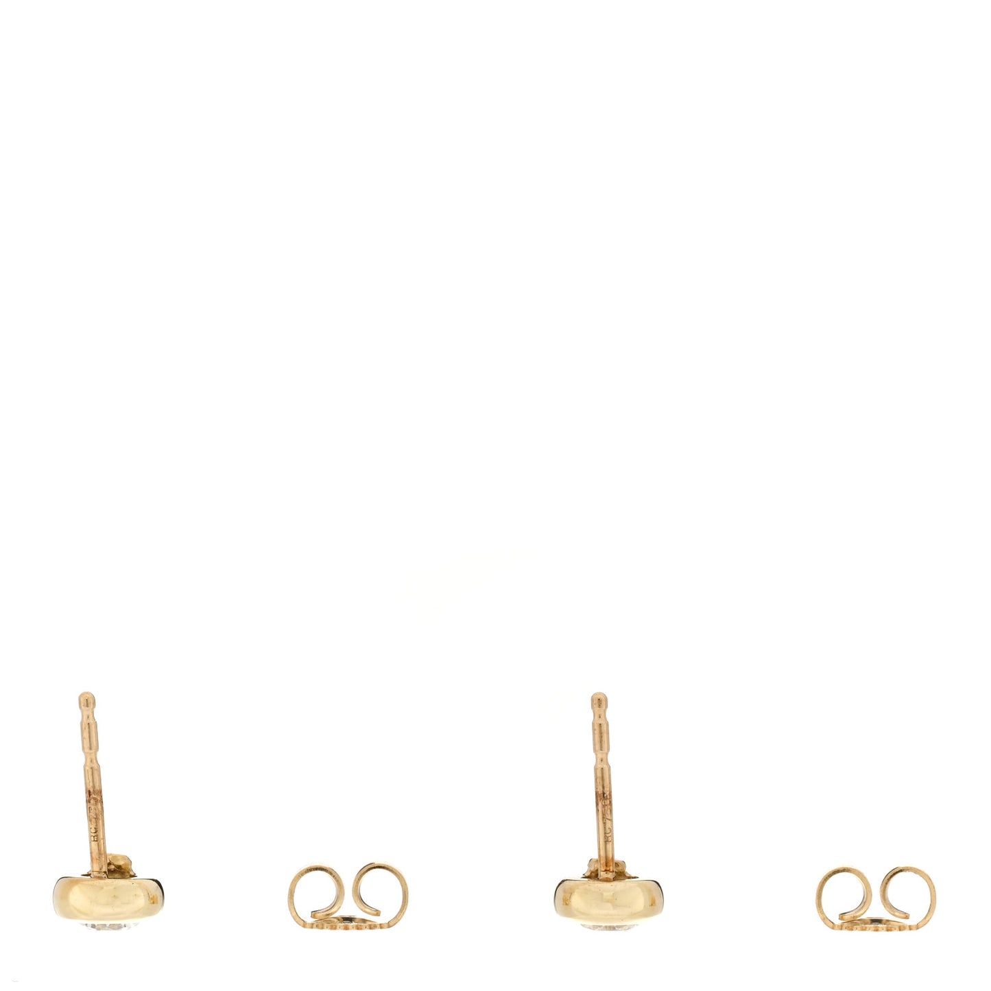 18K Yellow Gold Diamond .51ctw Bezel Stud Earrings