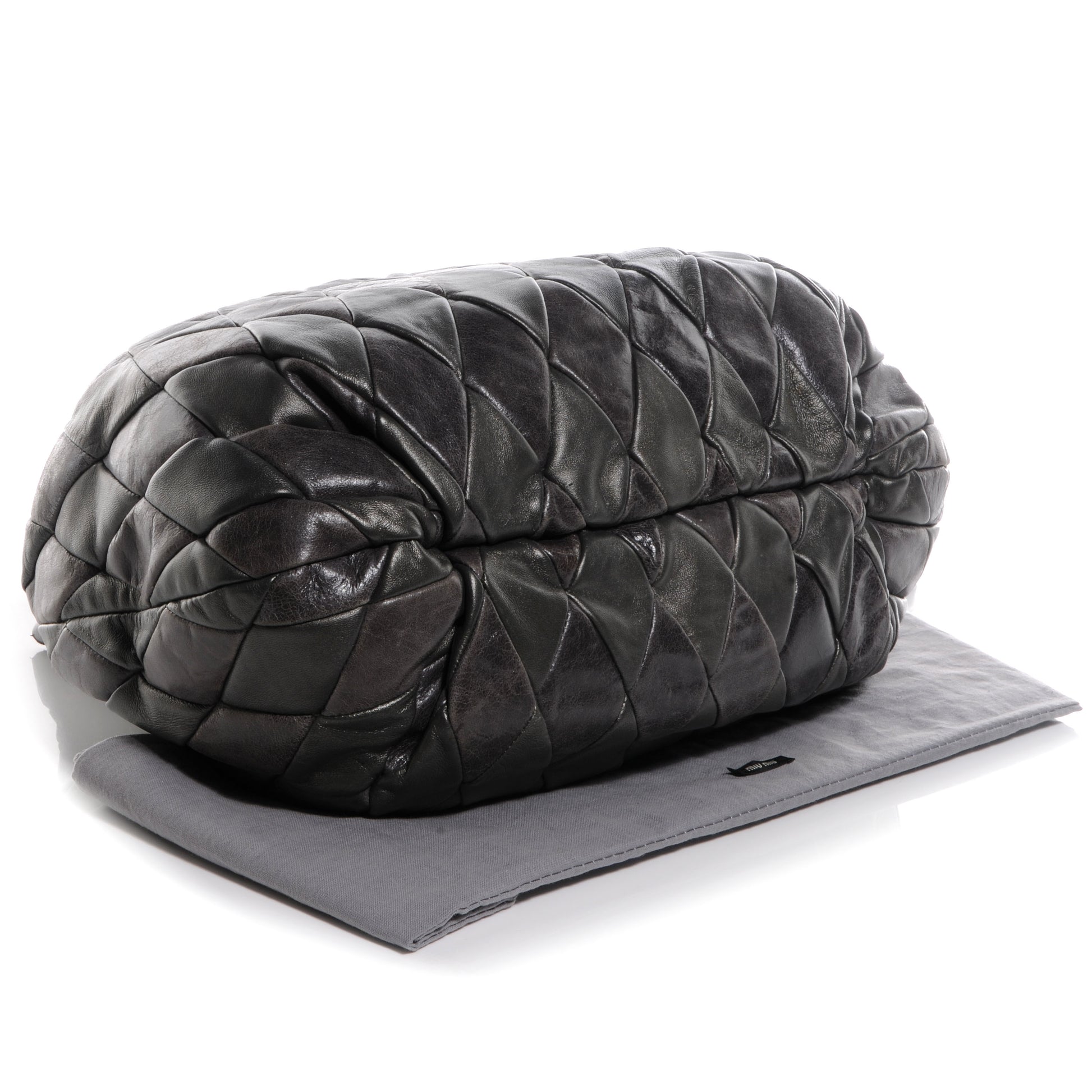 Miu Miu Leather Patch Harlequin Piombo 4 of 8