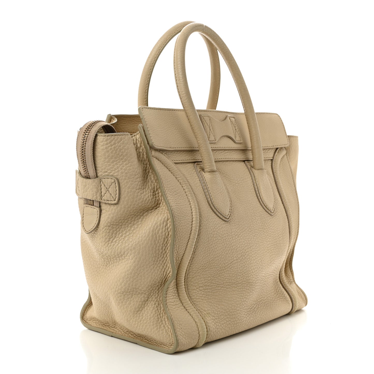 Drummed Calfskin Mini Luggage Dune