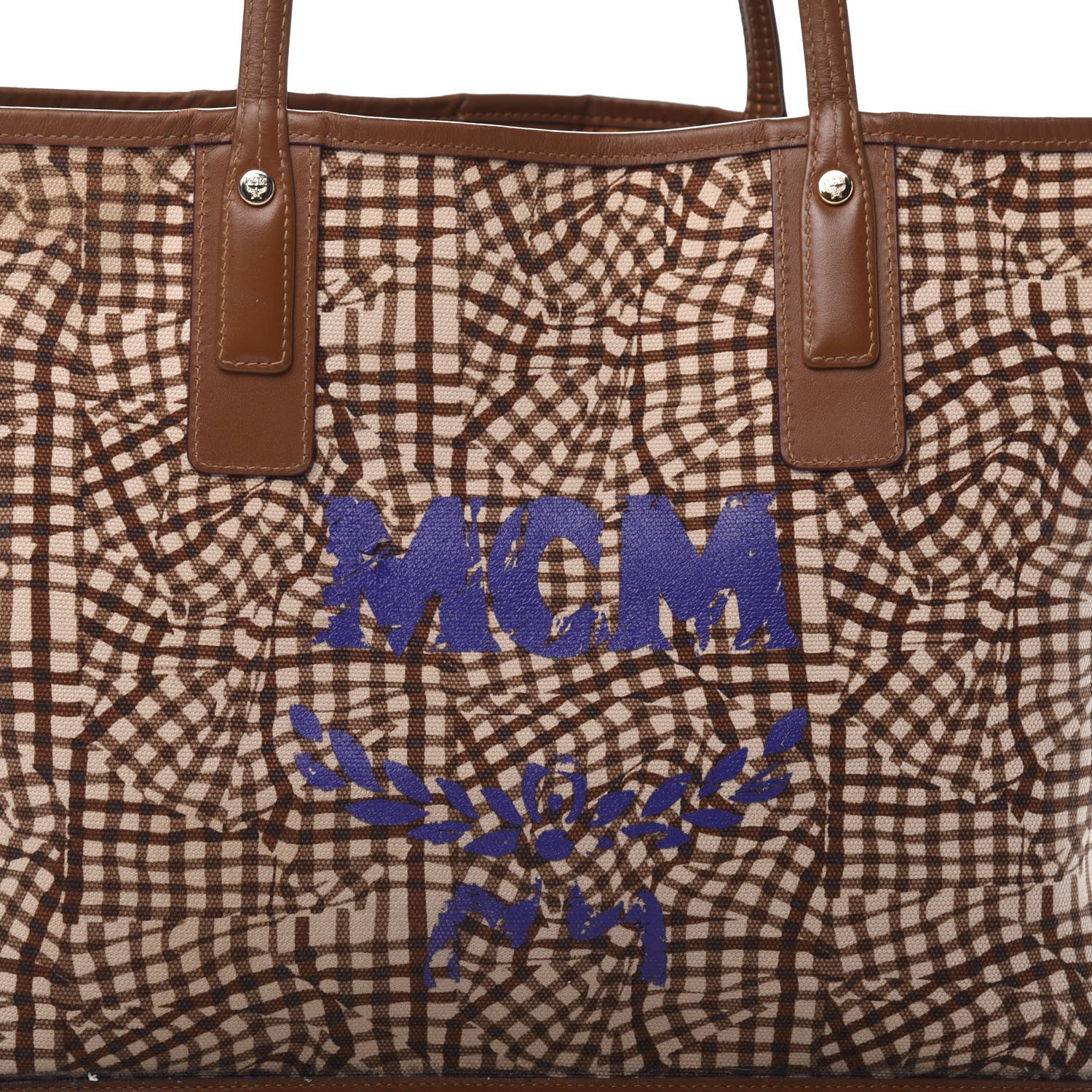 MCM Visetos Medium Liz Reversible Shopper Tote Cognac 15 of 15