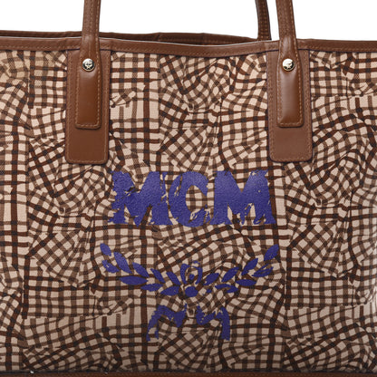 MCM Visetos Medium Liz Reversible Shopper Tote Cognac 15 of 15