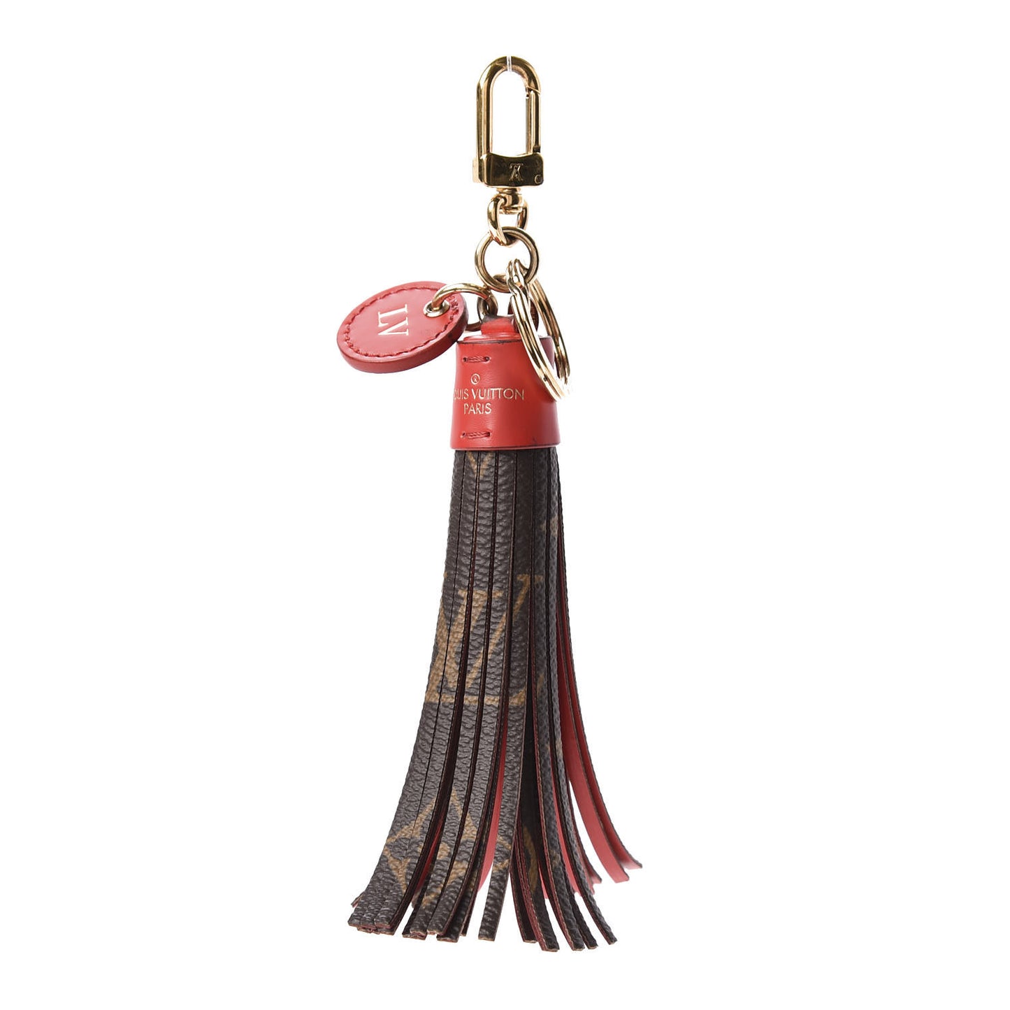 Monogram Tassel Bag Charm Red