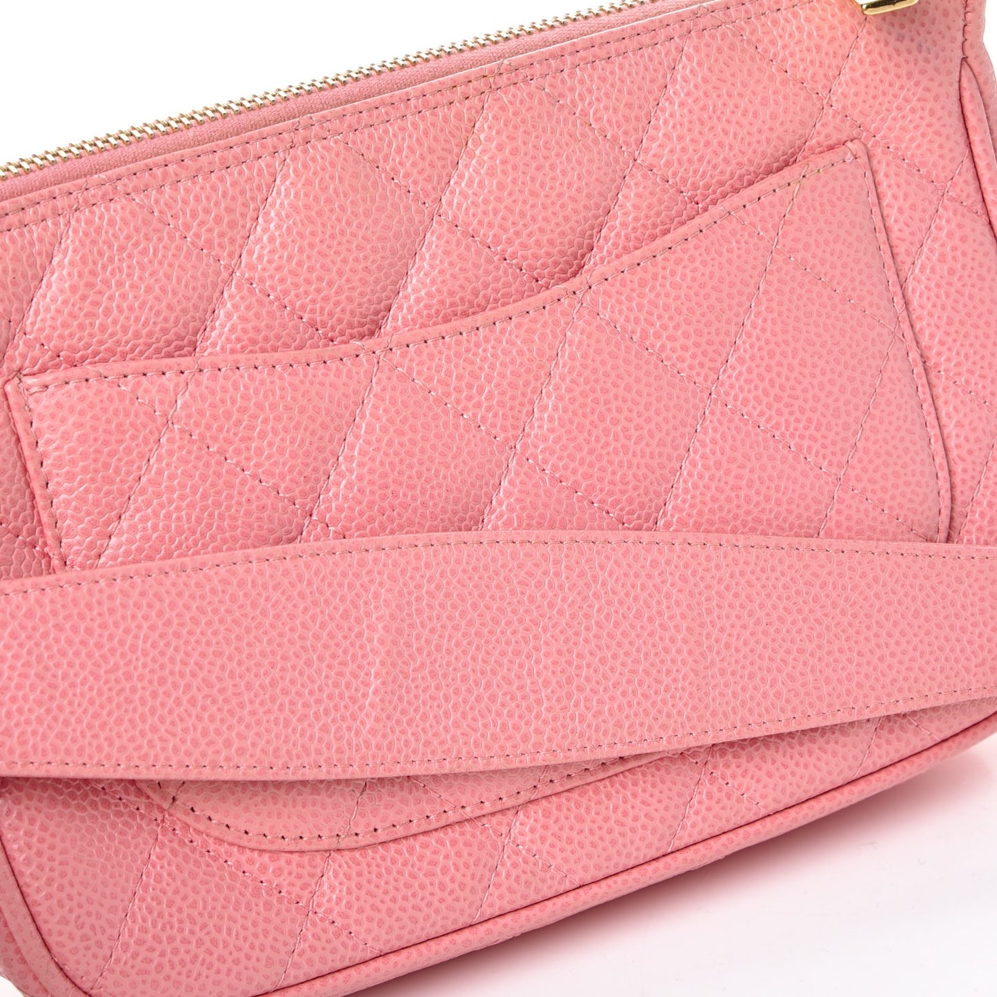 Caviar Quilted Pochette Pink