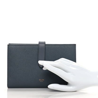 Celine Grained Calfskin Large Multifunction Strap Wallet Medium Grey 2 of 8