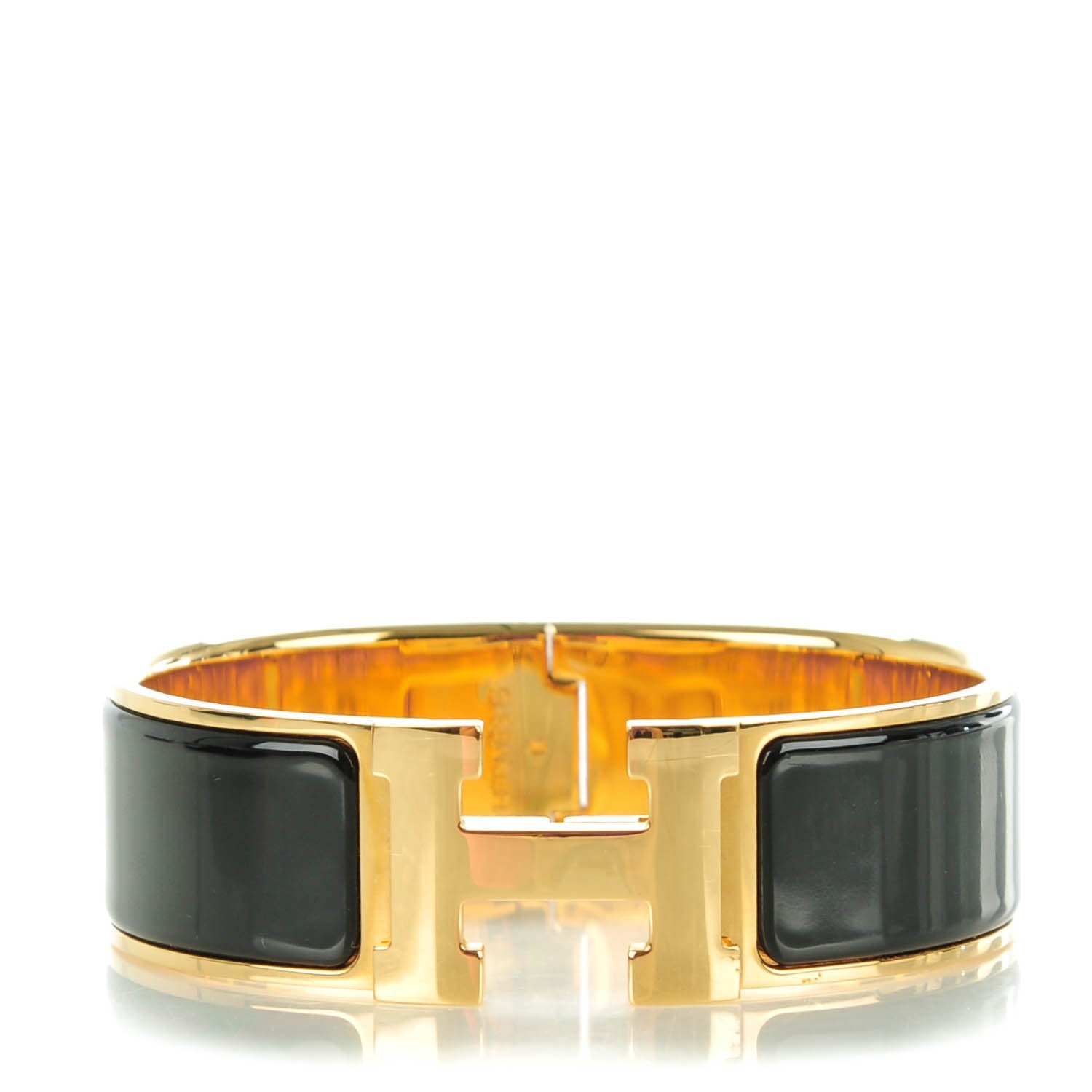 Hermes Enamel Wide Clic Clac H Bracelet GM Black 1 of 5