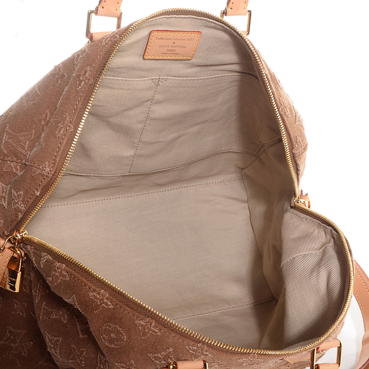 Louis Vuitton Denim Monogram Stone Speedy Bandouliere 35 Caramel 5 of 6