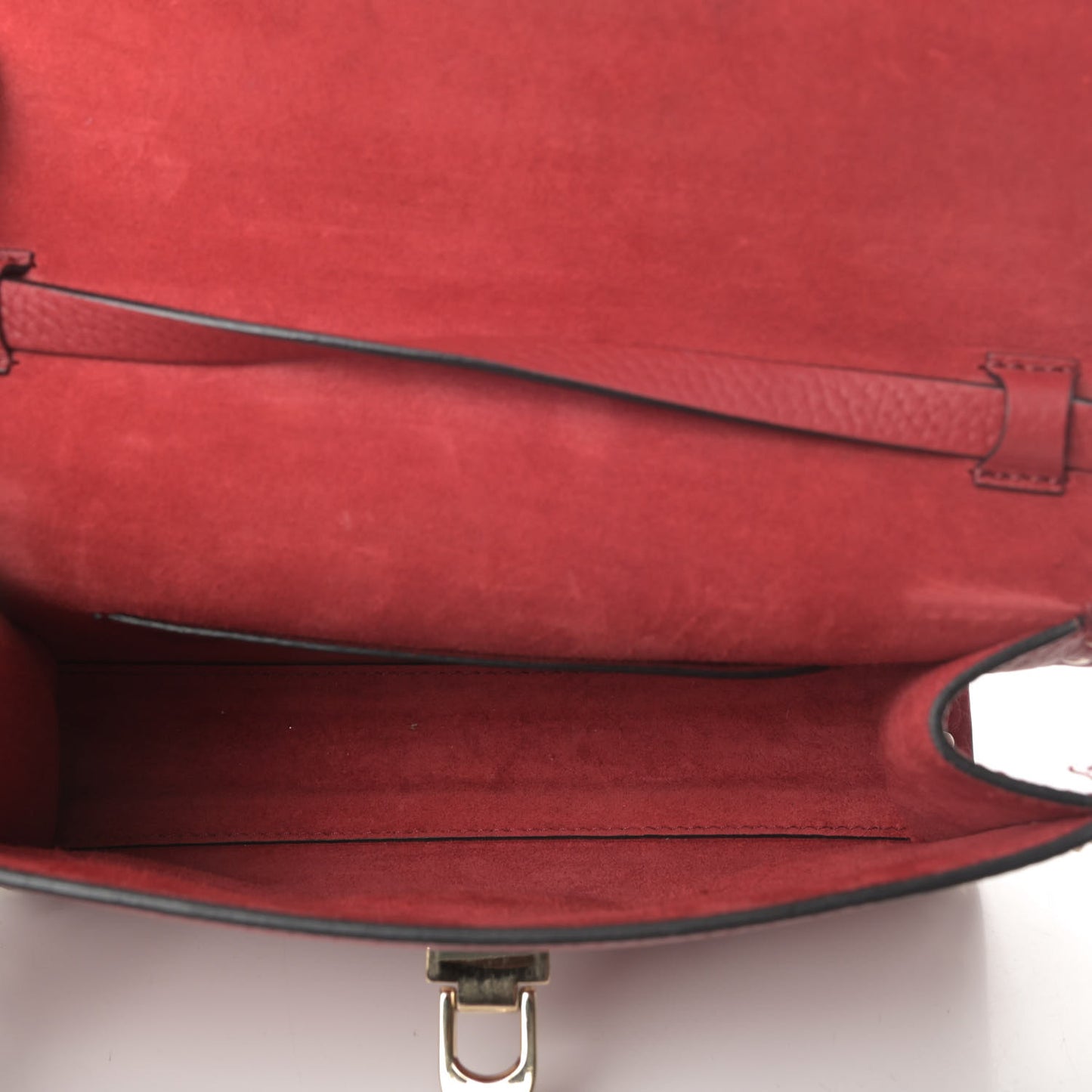 Pebbled Calfskin Medium Rockstud Flip Lock Crossbody Bag Red