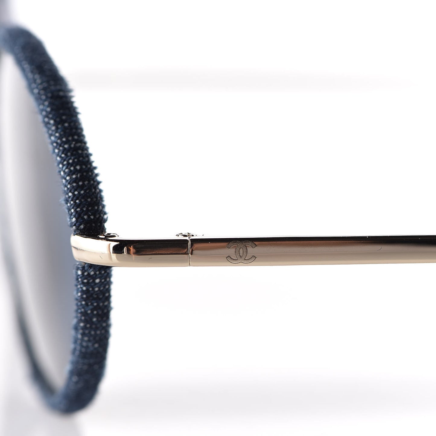 Metal Denim Oval Sunglasses 4248-J Gold Dark Blue