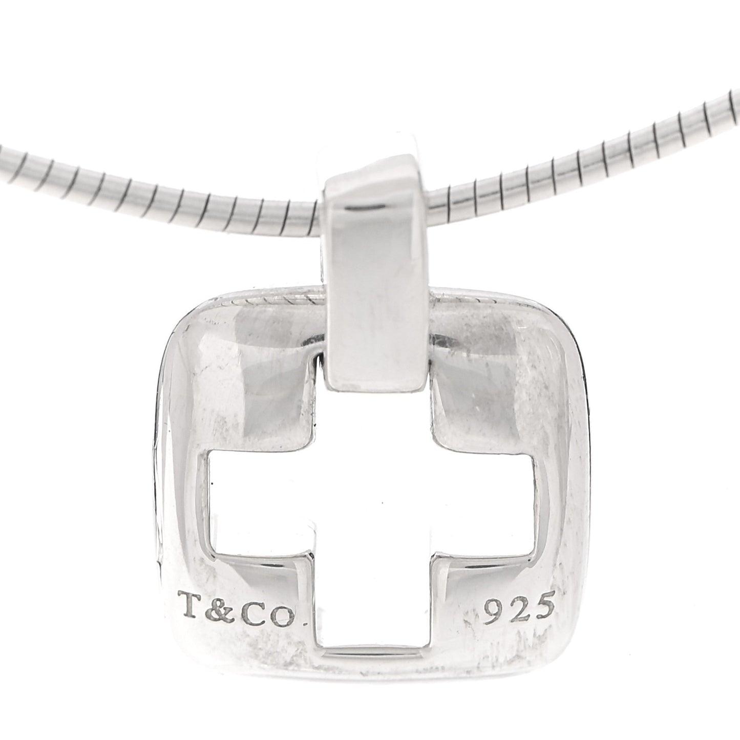 Sterling Silver Cross Cutout Pendant Necklace