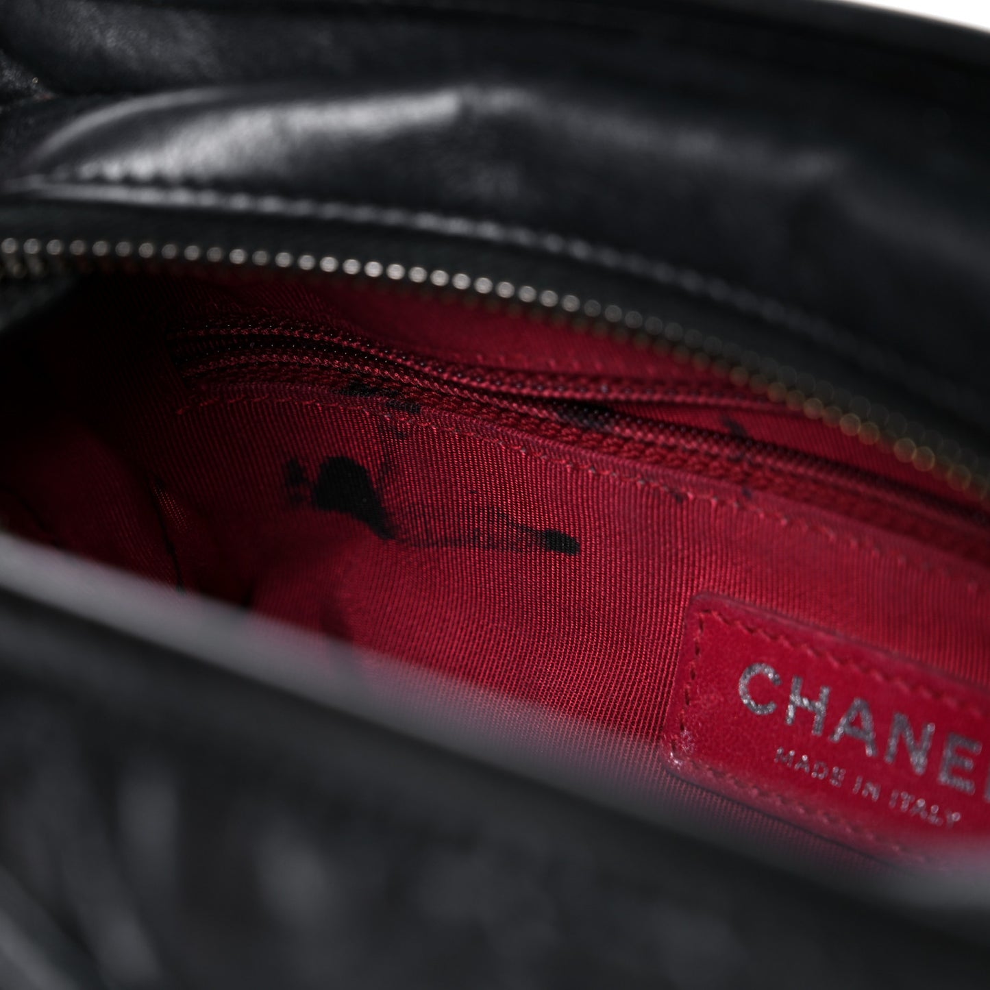 Aged Calfskin Quilted Small Gabrielle Hobo Black