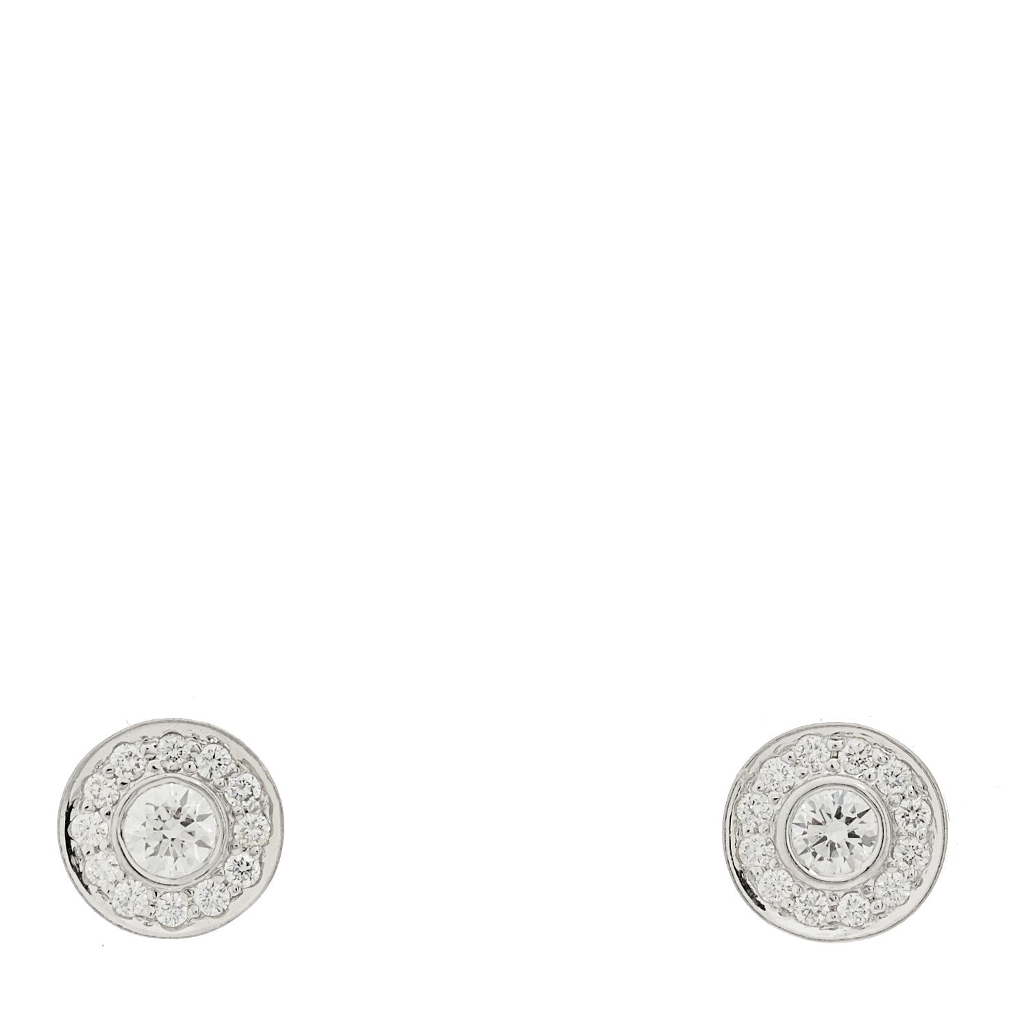 Tiffany Platinum Diamond Mini Circlet Earrings 1 of 4