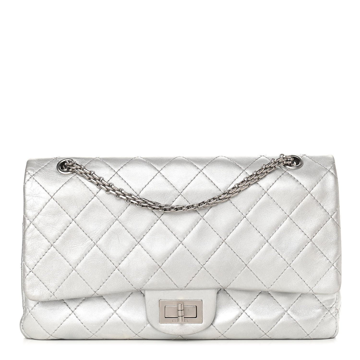 Chanel Metallic Aged Calfskin Quilted 2.55 Reissue 227 Flap Silver 1 of 13