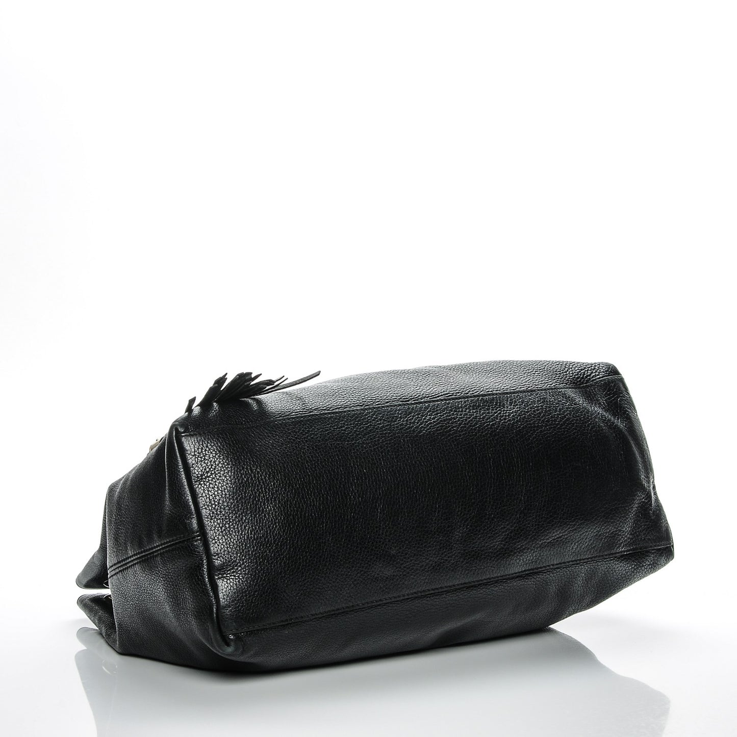 Pebbled Calfskin Large Soho Chain Shoulder Bag Black