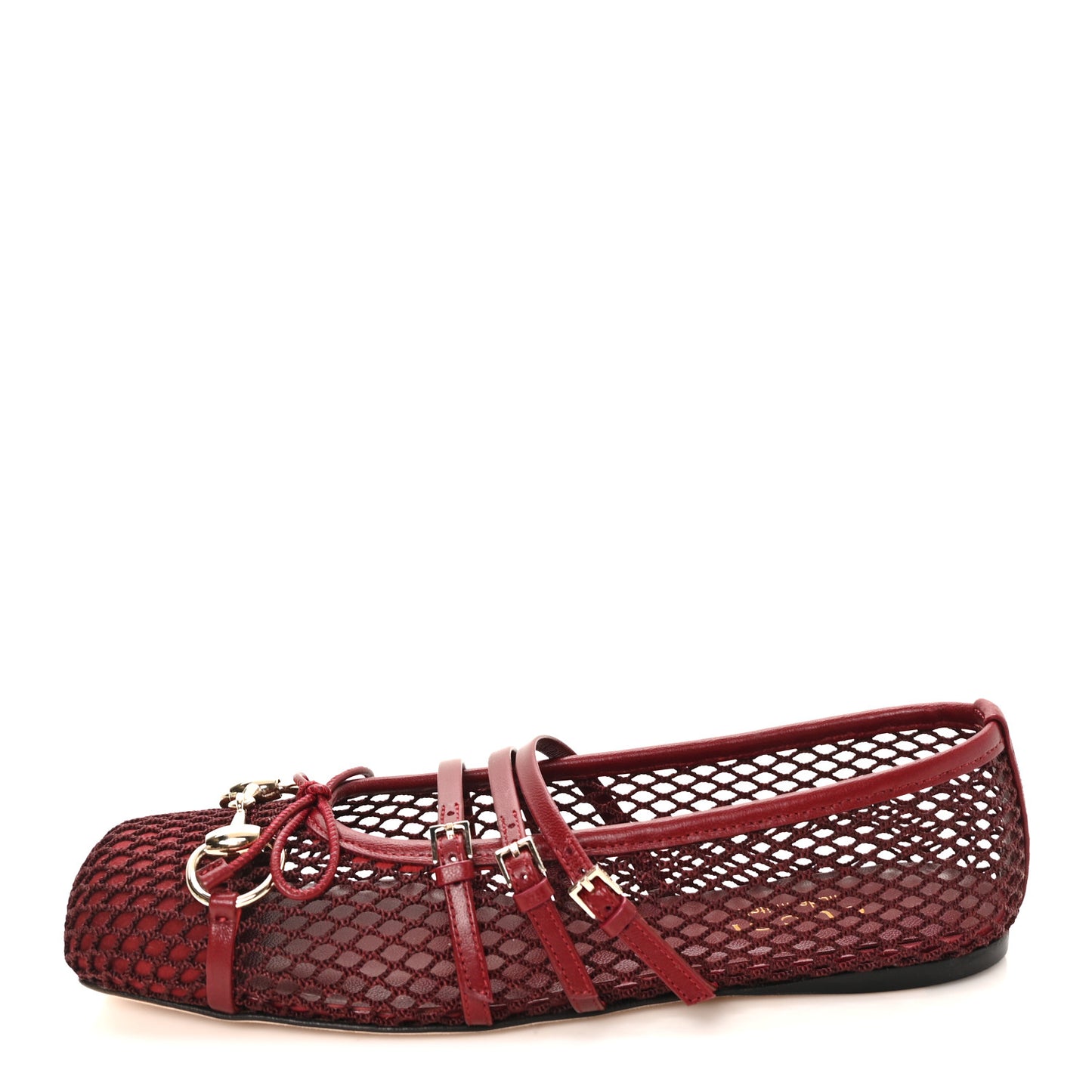 Video Net Nappa Horsebit Ballerina Flats 36 Rosso Ancora