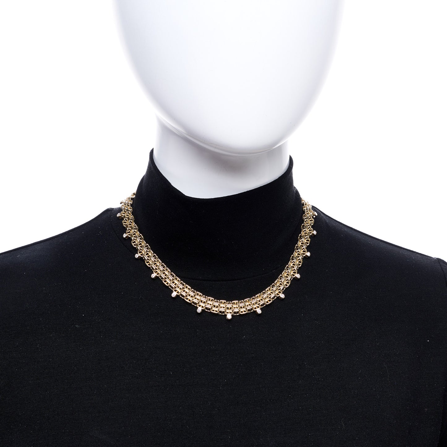 18K Yellow Gold Diamond MM Chaine d'Ancre Calypso Necklace