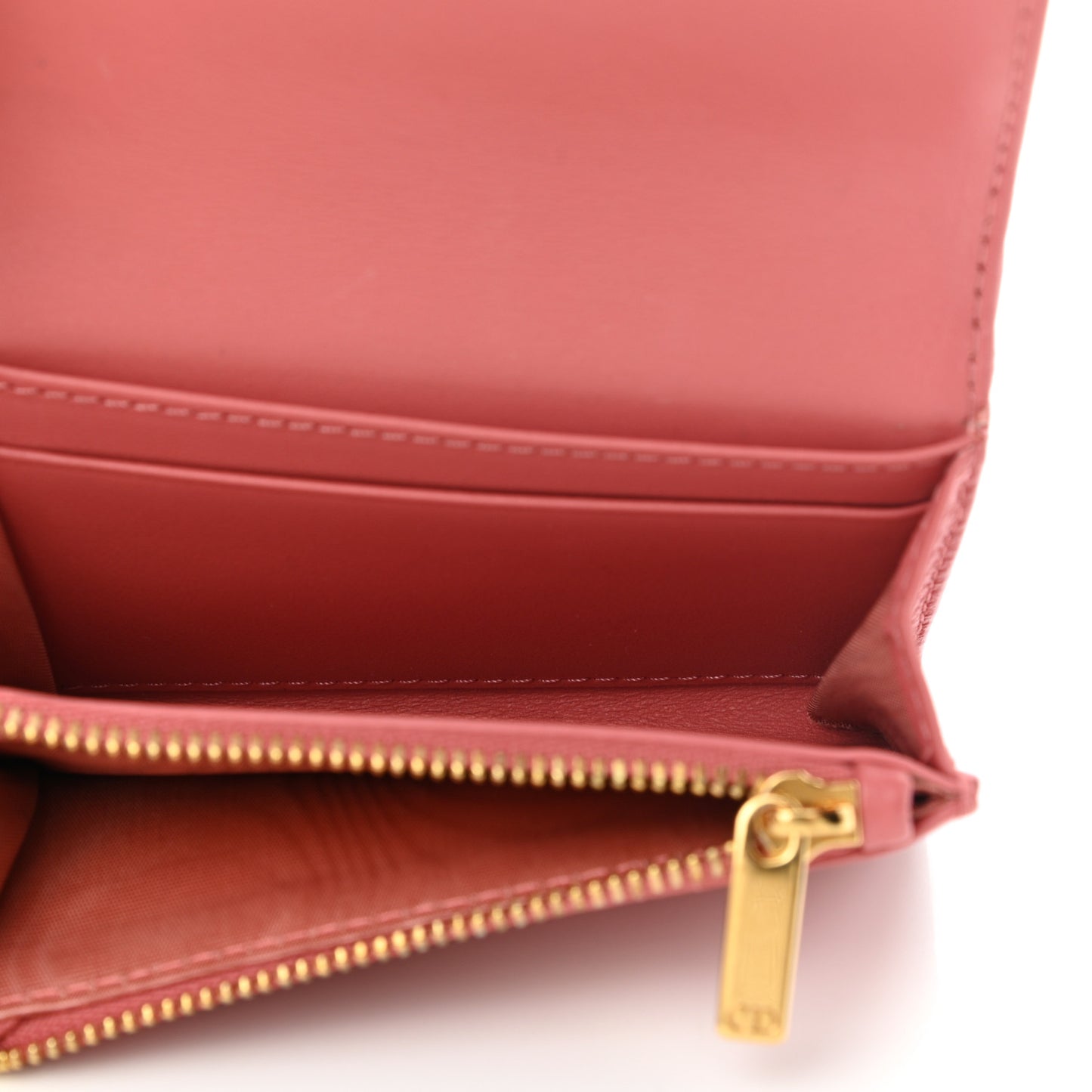 Supple Calfskin Cannage Caro Glycine Wallet Pink