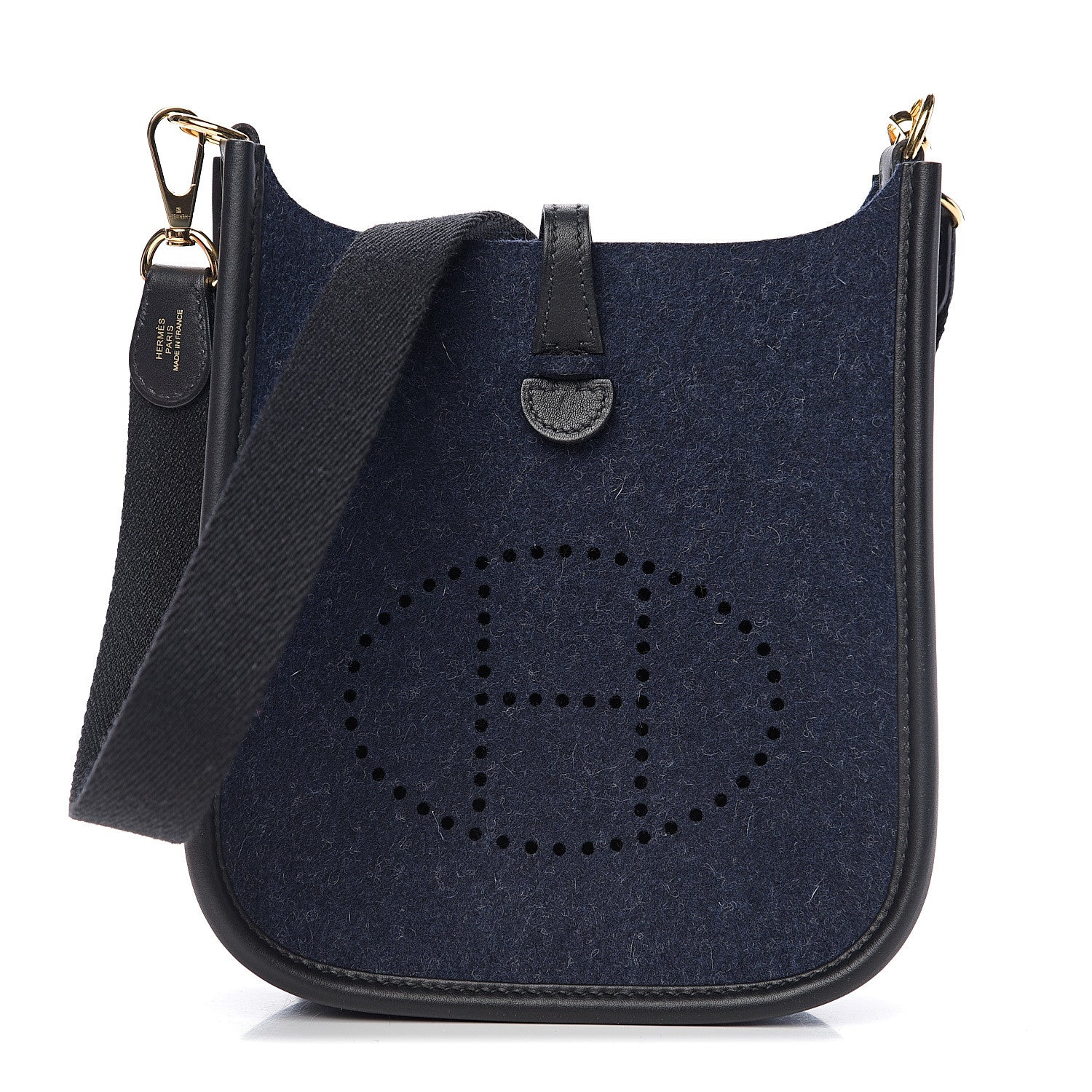 Hermes Swift Sangle Wooly Evelyne TPM Bleu Nuit Black 1 of 10