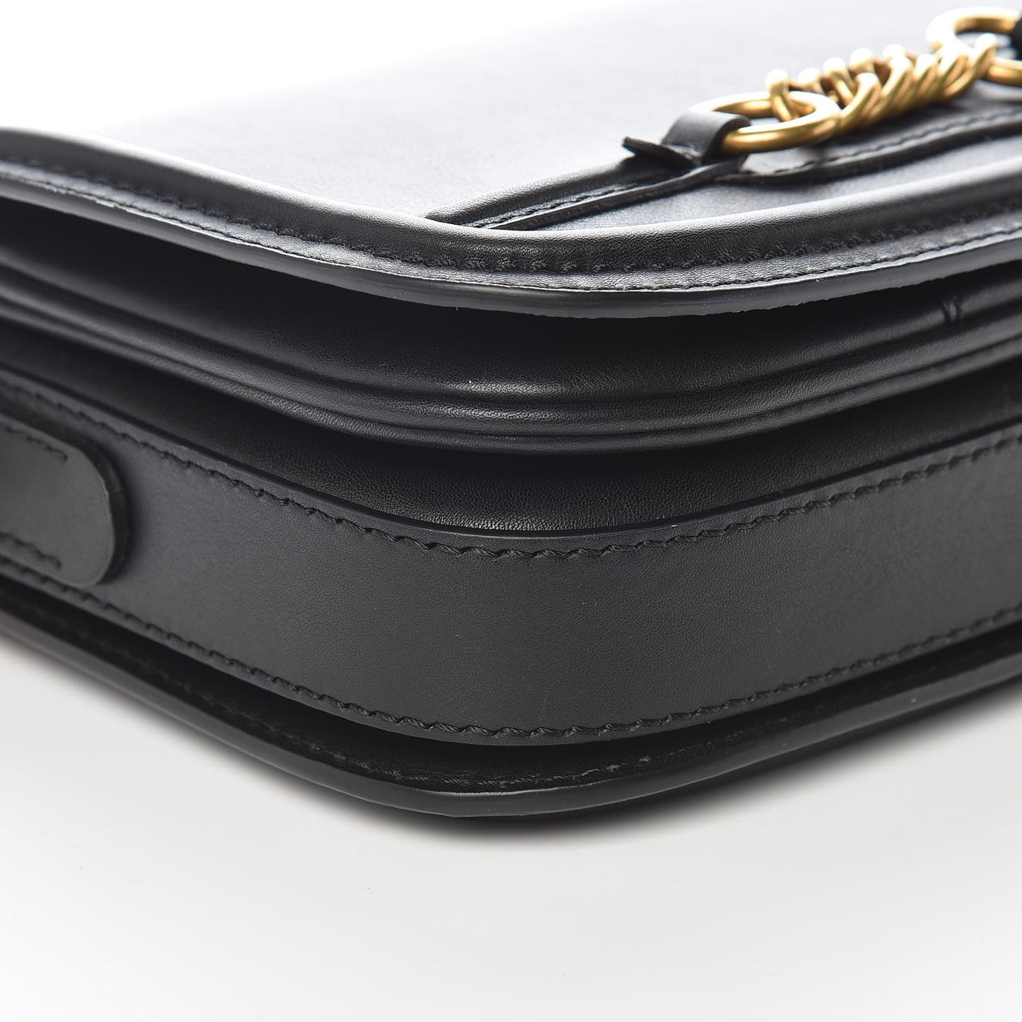 Soft Calfskin Link Flap Crossbody Black