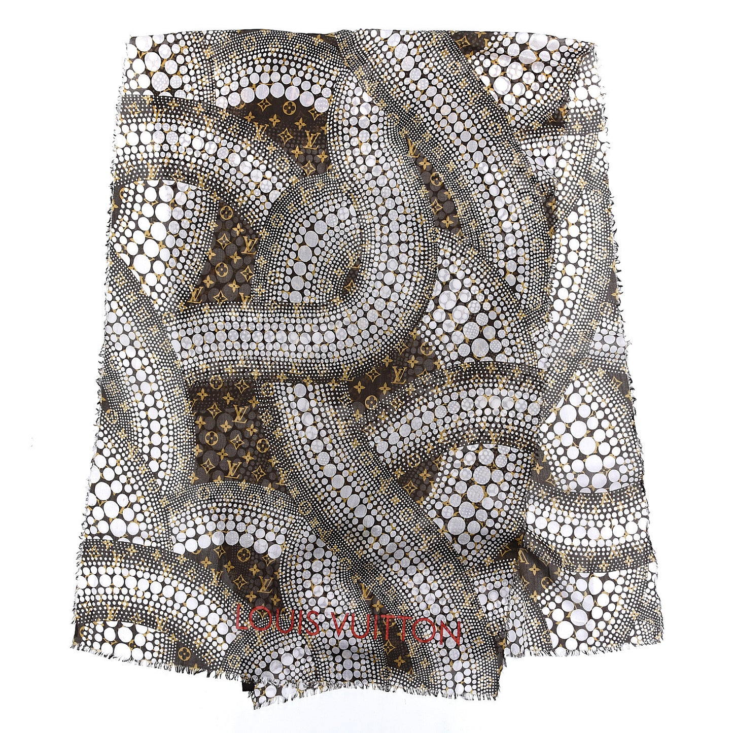 Cotton Monogram Kusama Infinity Dots Pareo Scarf White