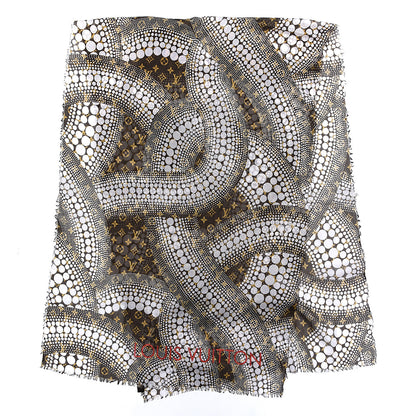 Louis Vuitton Cotton Monogram Kusama Infinity Dots Pareo Scarf White 3 of 6
