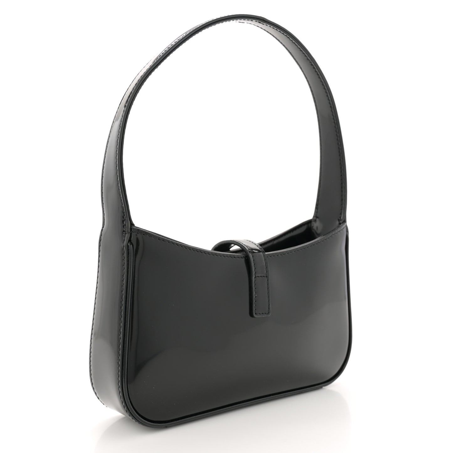 Patent Calfskin Le 5 A 7 Mini Hobo Black
