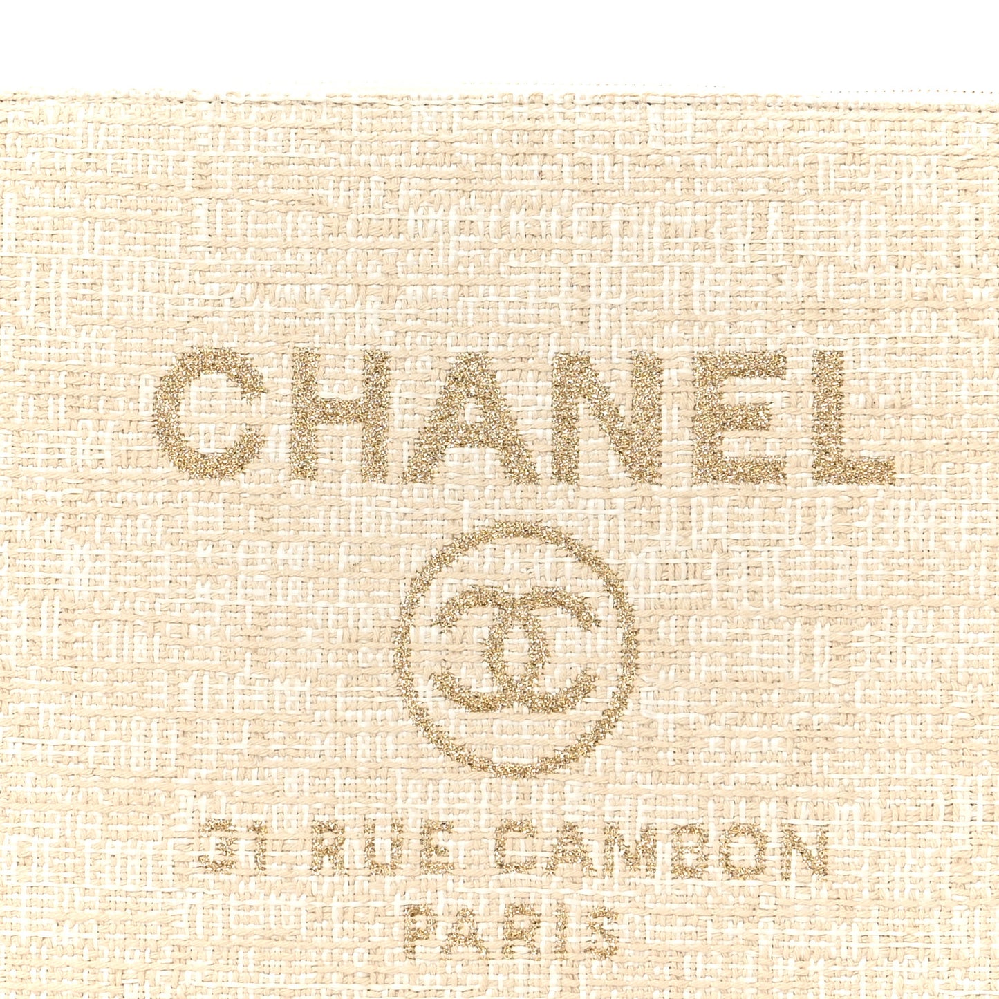 Canvas Medium Deauville Cosmetic Pouch Light Beige