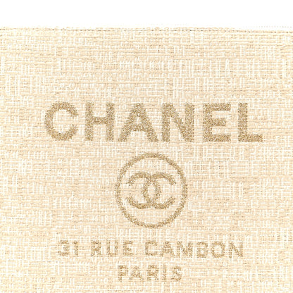 Chanel Canvas Medium Deauville Cosmetic Pouch Light Beige 7 of 8