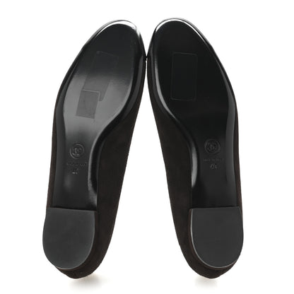 Chanel Suede Lambskin CC Cap Toe Stitched Flats 40 Brown 6 of 9