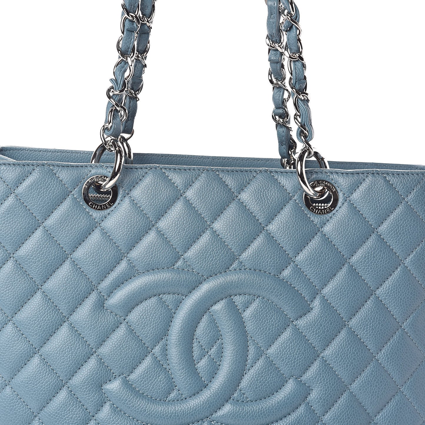 Caviar Quilted Grand Shopping Tote GST Blue