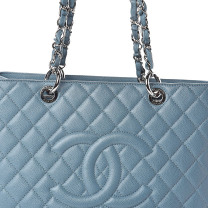 Chanel Caviar Quilted Grand Shopping Tote GST Blue 8 of 10