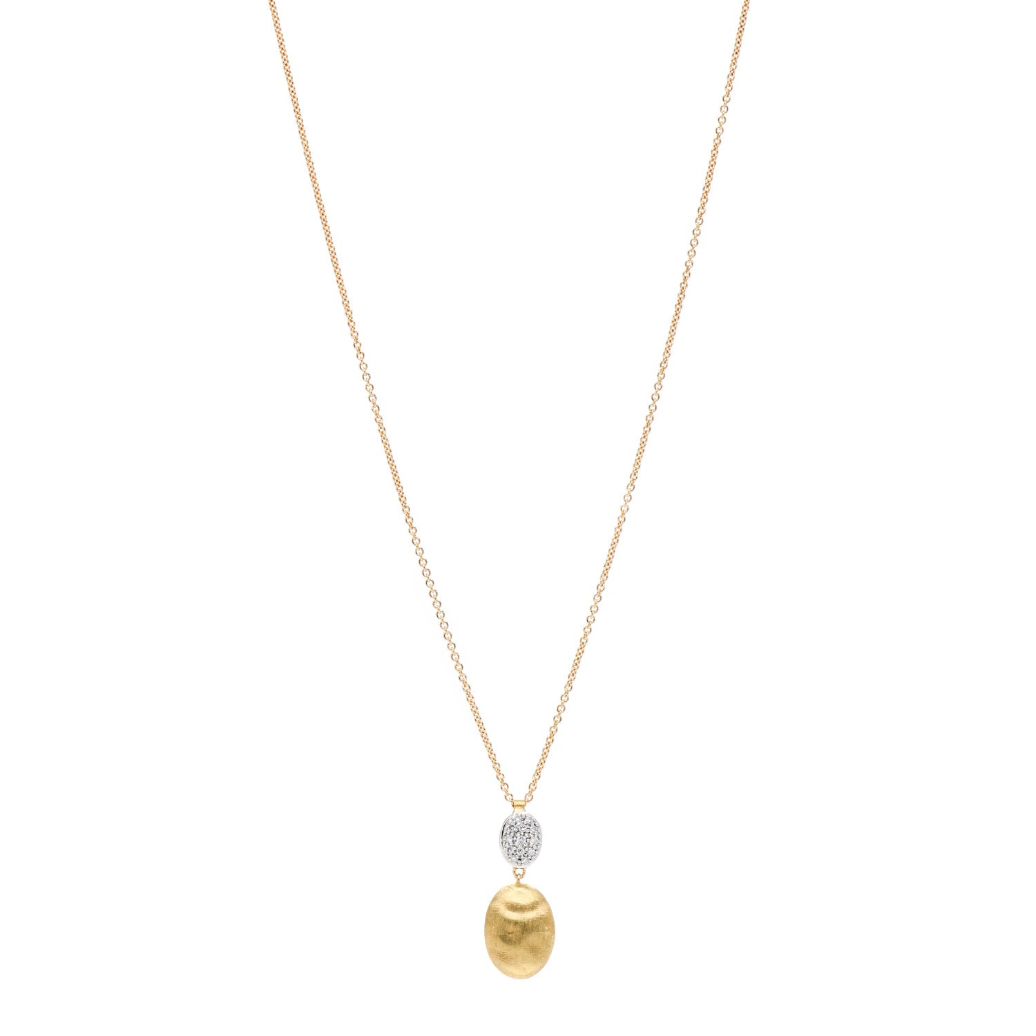 Marco Bicego 18K Yellow Gold Diamond Siviglia Drop Necklace 1 of 4