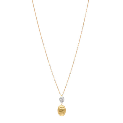 Marco Bicego 18K Yellow Gold Diamond Siviglia Drop Necklace 1 of 4