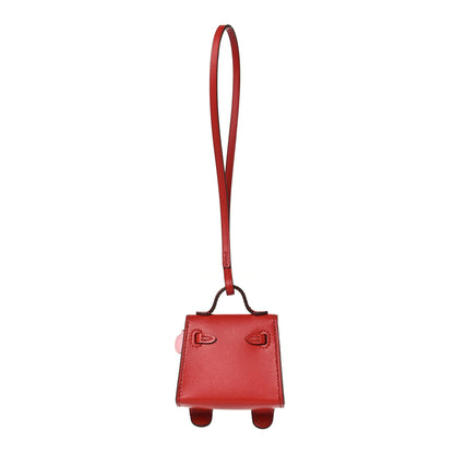 Hermes Tadelakt Chevre Mysore Kelly Quelle Idole Bag Charm Rose Sakura Sanguine Nata Sesame 3 of 4