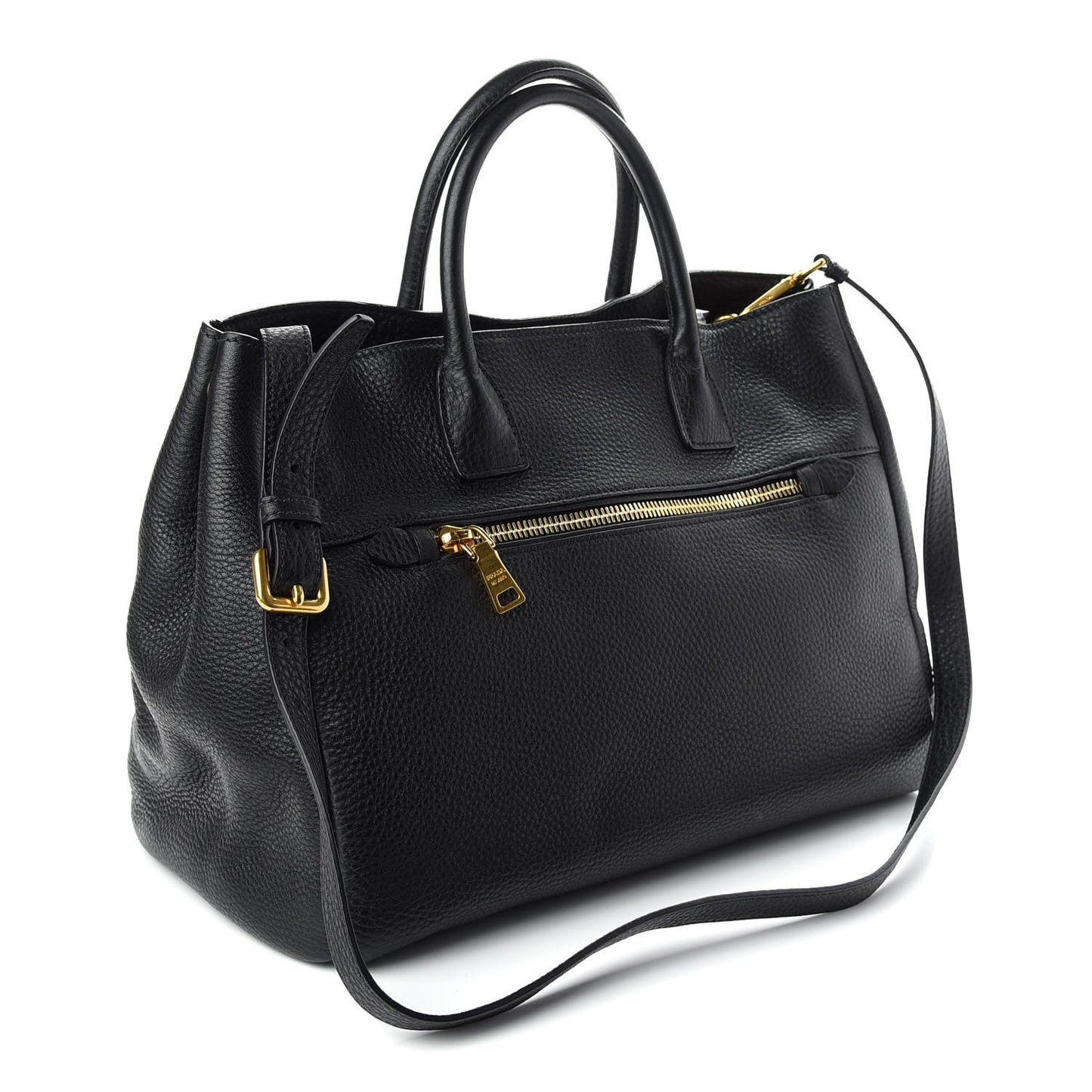 Vitello Daino Top Handle Tote Black