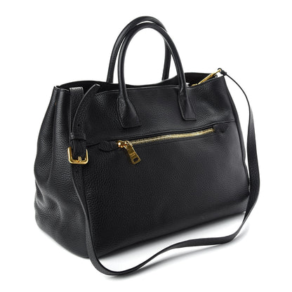 Prada Vitello Daino Top Handle Tote Black 2 of 8