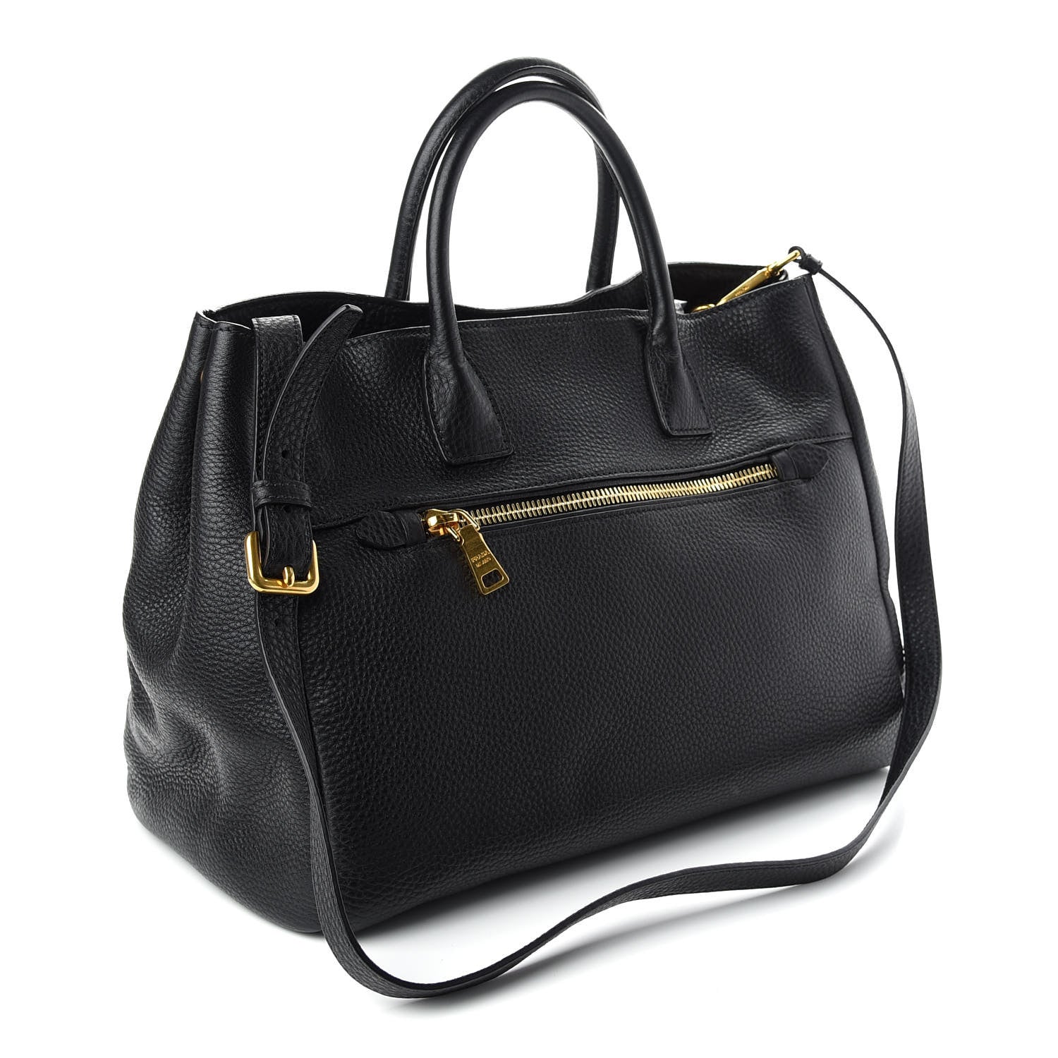 Prada Vitello Daino Top Handle Tote Black 3 of 9