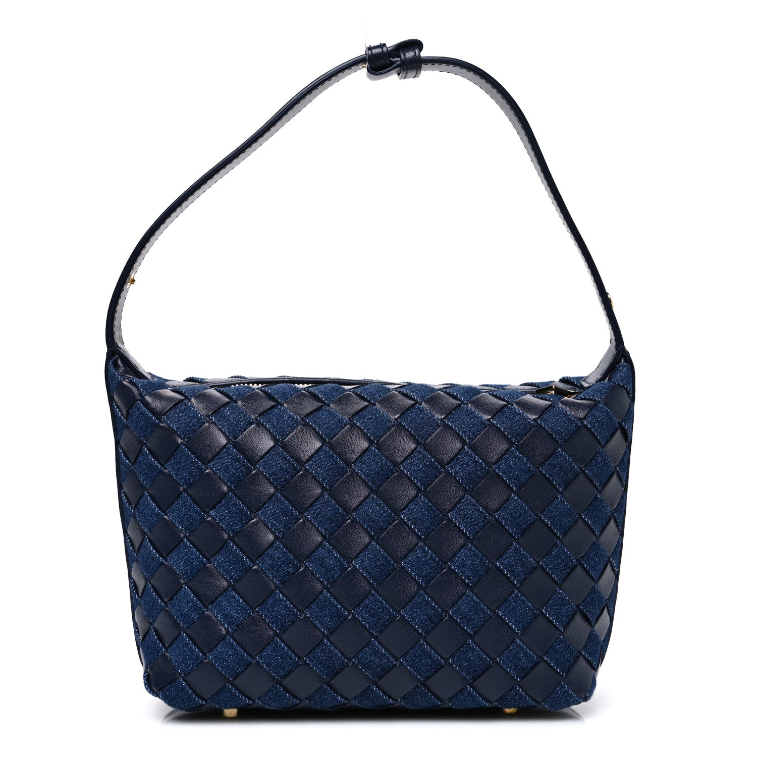 Bottega Veneta Nappa Denim Intrecciato Mini Wallace Abyss Indigo 1 of 11