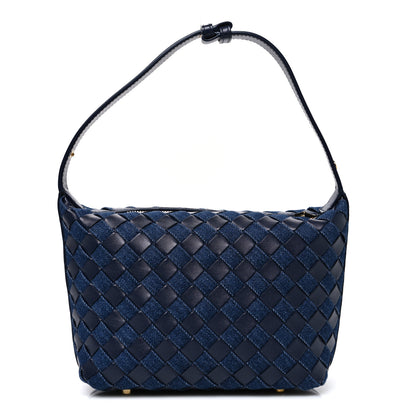Bottega Veneta Nappa Denim Intrecciato Mini Wallace Abyss Indigo 1 of 11