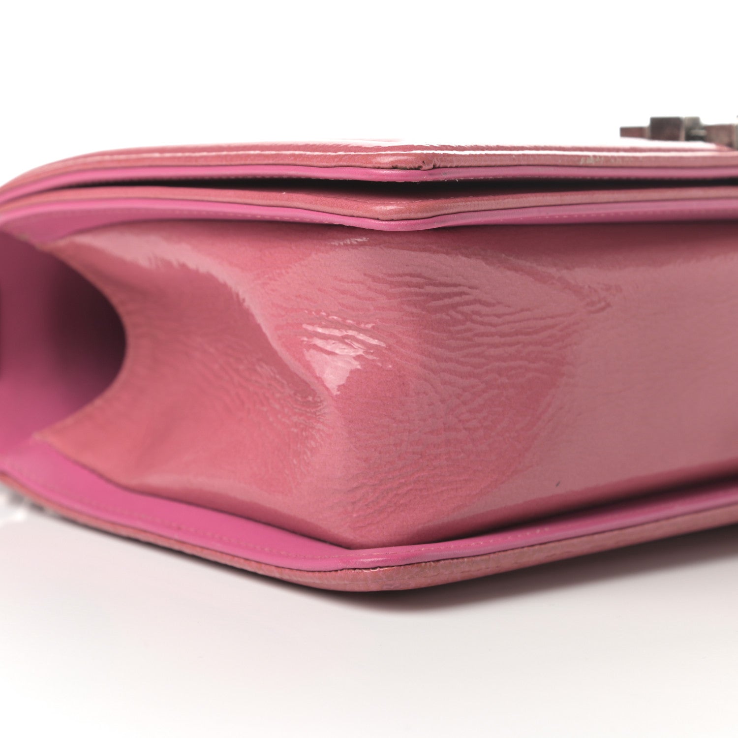 Chanel Patent Calfskin Quilted Medium Boy Flap Light Pink 9 of 18