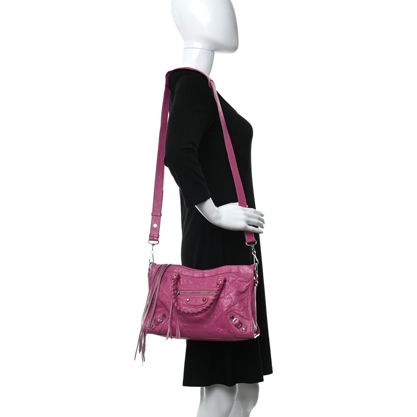 Agneau Classic Silver Hardware S City Rose Flamingo