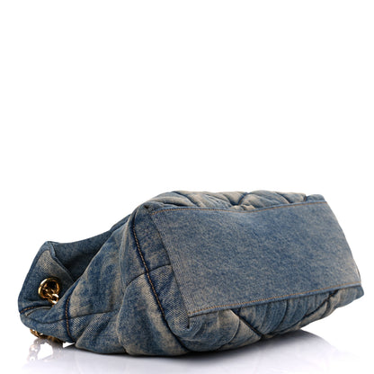 Saint Laurent Denim Quilted Small Loulou Puffer Monogram Chain Satchel Blue Cinnamon 4 of 11