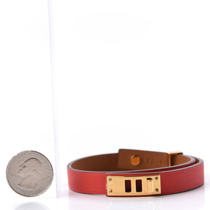 Hermes Swift Mini Dog Double Tour Bracelet T2 Rouge Tomate 2 of 9