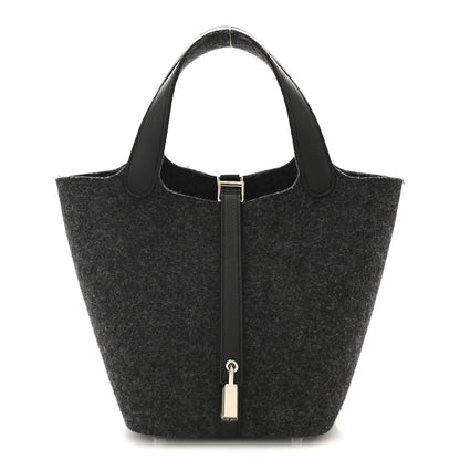 Hermes Feutre Swift Picotin Lock 18 PM Gris Moyen Black 1 of 12