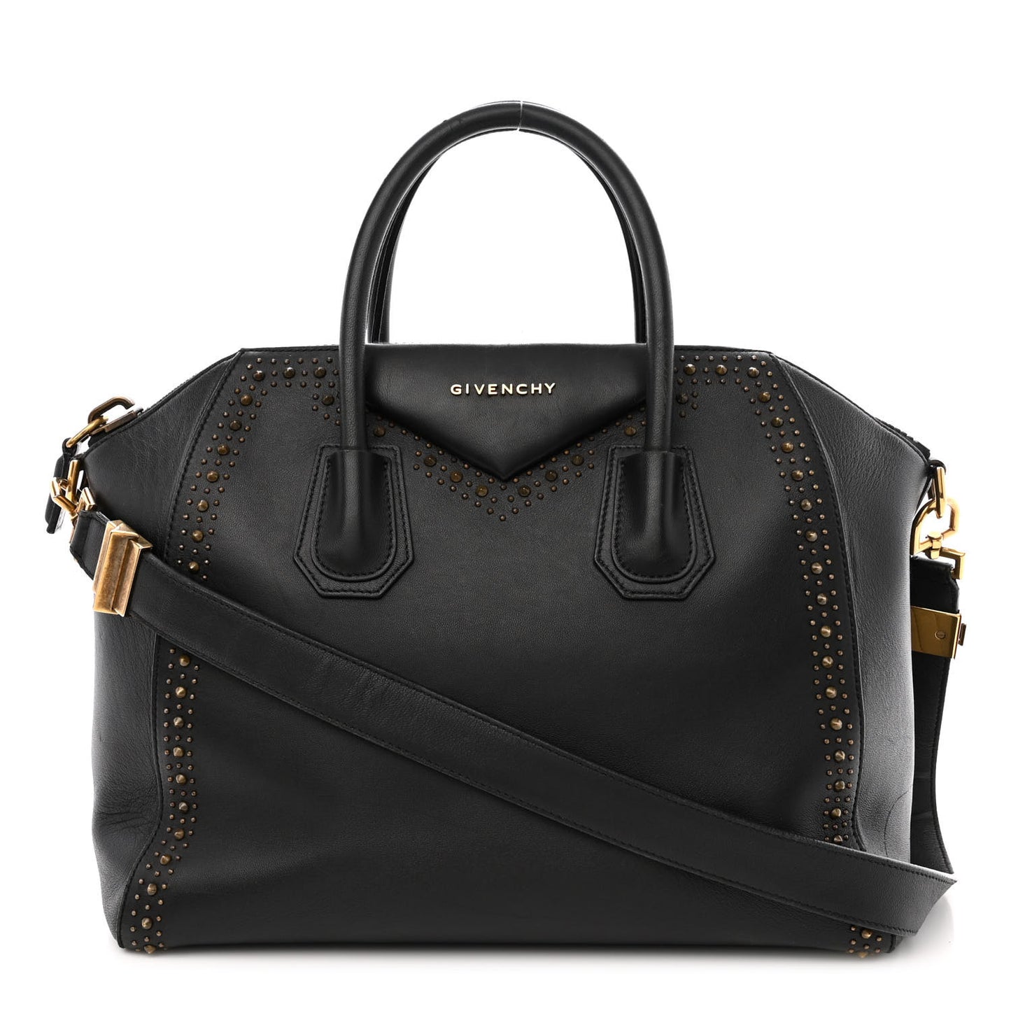 Calfskin Medium Studded Antigona Black
